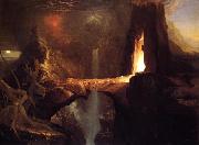 Thomas Cole Expulsion - Moon and Firelight oil painting